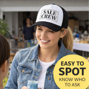 Casquette d'équipe de vente de garage pour les ven