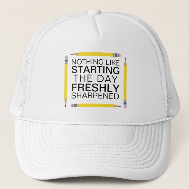 Casquette Des crayons fraîchement aiguisés amusants (Devant)