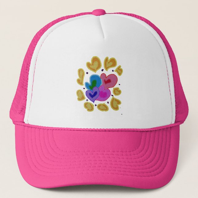 Casquette Design Coeur coloré (Devant)