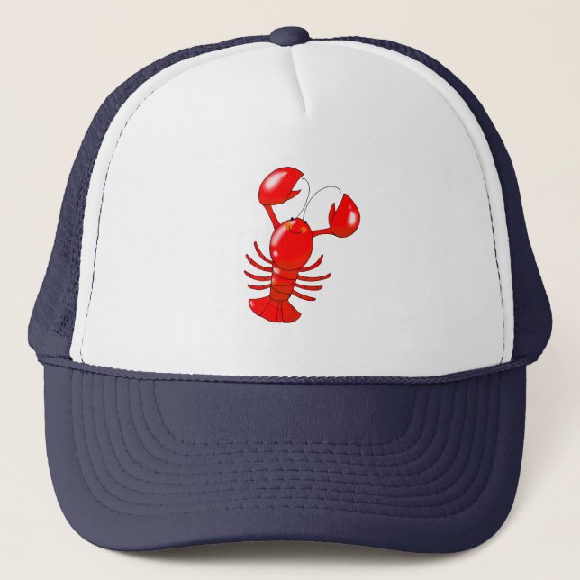 Casquette Design de dessin de homard au homard doux et souri (Devant)