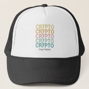 Casquette Design de lettres rétro Crypto pour Cryptomonnaie
