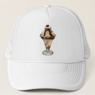 Casquette Desserts Sundae vintages de crème glacée à chaud