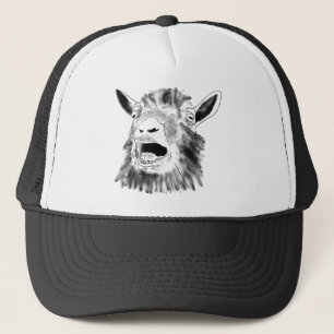 Casquette Dessin de chèvre hurlante drôle Art animalier fant