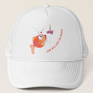 Casquette Dessin de dessin animé amusant pour le poisson et 