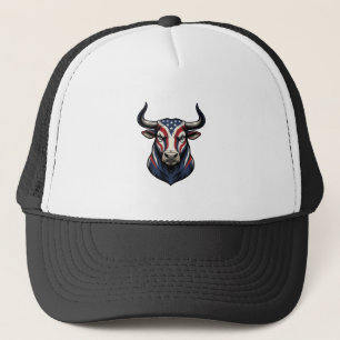 Casquette Dessin de gravure vintage de tête de taureau patri