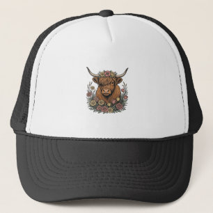 Casquette Dessin de gravure vintage de vache des Highlands f