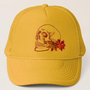 Casquette Dessin humain de crâne dans des couleurs d'automn