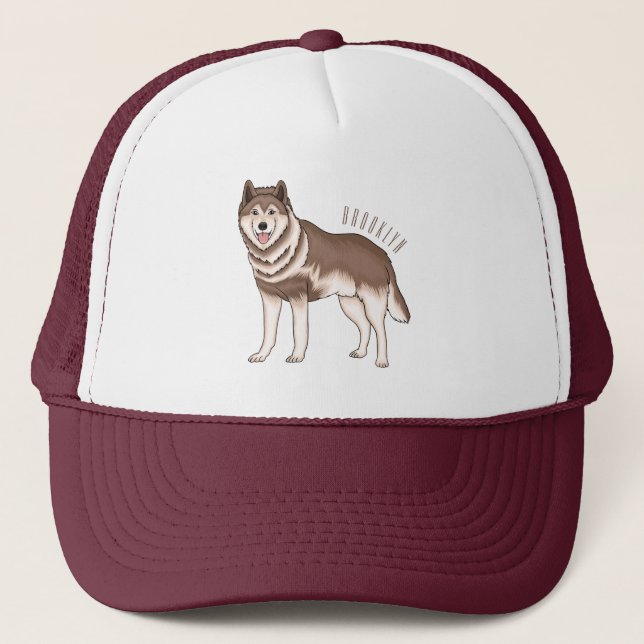 Casquette dessin humoristique sibérien husky (Devant)