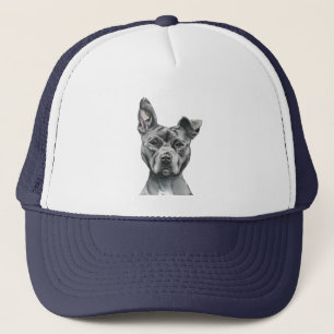 Casquette Dessin Stalky gris de chien de pitbull