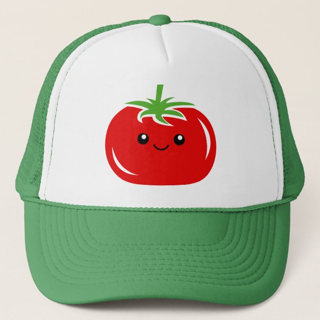 Casquette Dessin végétal de la face de tomate rouge Cute Kaw (Devant)