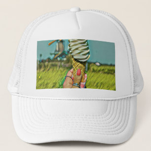 Casquette dessin vintage de crème glacée