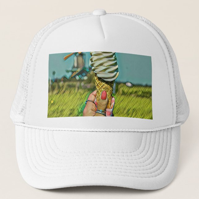 Casquette dessin vintage de crème glacée (Devant)