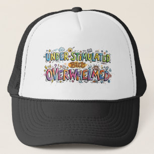 Casquette Dessiné drôle sous-stimulé mais submergé