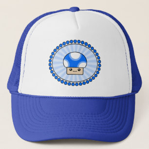 Casquette détrempé de bleu de champignon de Kawaii