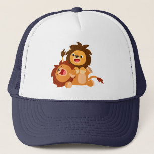 Casquette Deux Jolies Lions Cartoon Jouant