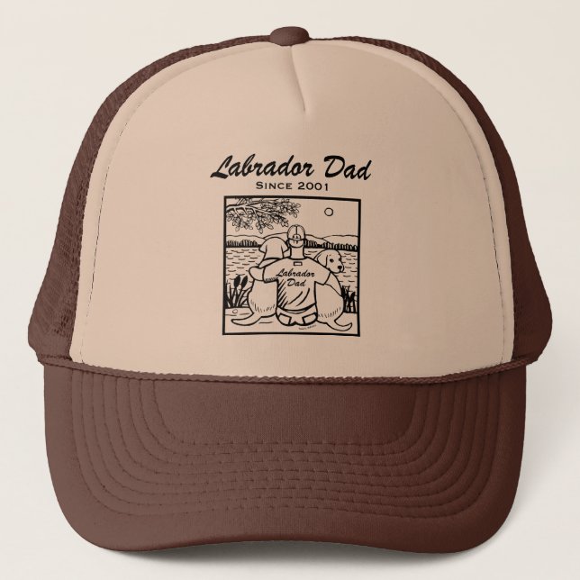 Casquette Deux Labradors et papa (Devant)