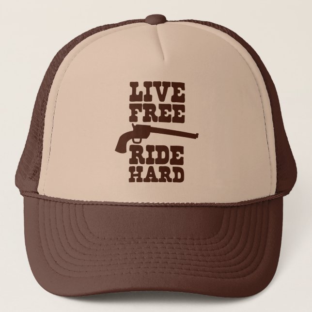 Casquette Devise DURE de rodéo de cowboy de TOUR GRATUIT (Devant)