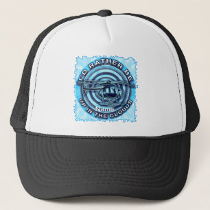 Casquette d'hélicoptère bleu nuages