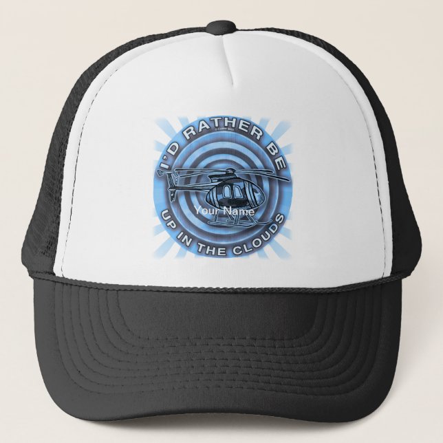 Casquette d'hélicoptère bleu nuages (Devant)