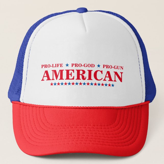 Casquette Dieu Anti-avortement Arme Américaine Rouge Blanc B (Devant)