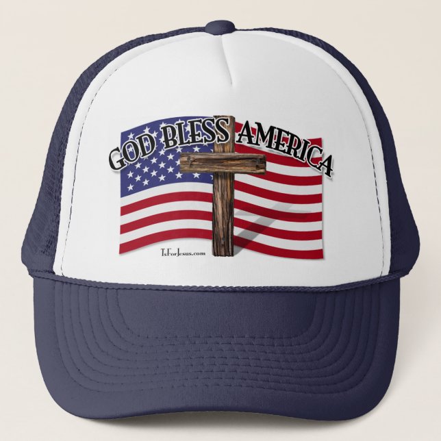 Casquette Dieu bénissent l'Amérique (Devant)