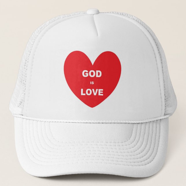 Casquette Dieu est amour Coeur rouge (Devant)