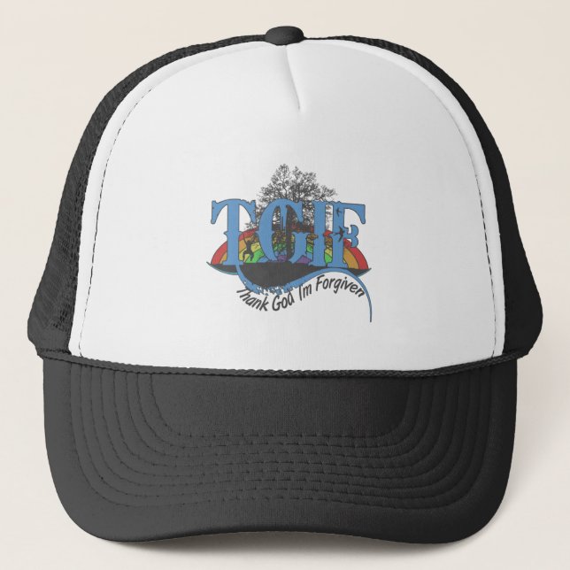 Casquette Dieu merci, je suis pardonné au TGIF (Devant)