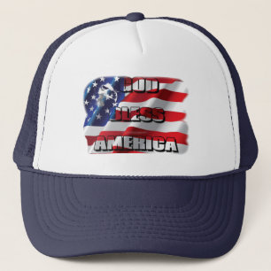Casquette Dieu patriotique bénisse l'Amérique Aigle et drape