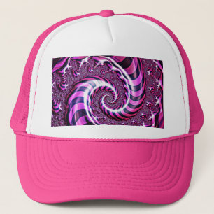 Casquette d'illusion spirale rose et noire