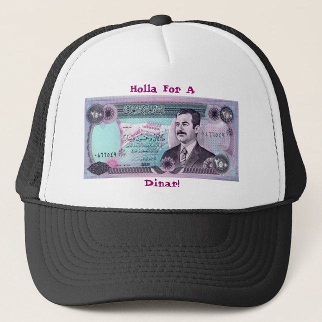Casquette Dinar irakien avec Saddam Hussein (Devant)