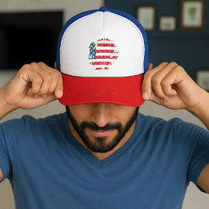 Casquette Dinde de Thanksgiving avec drapeau américain