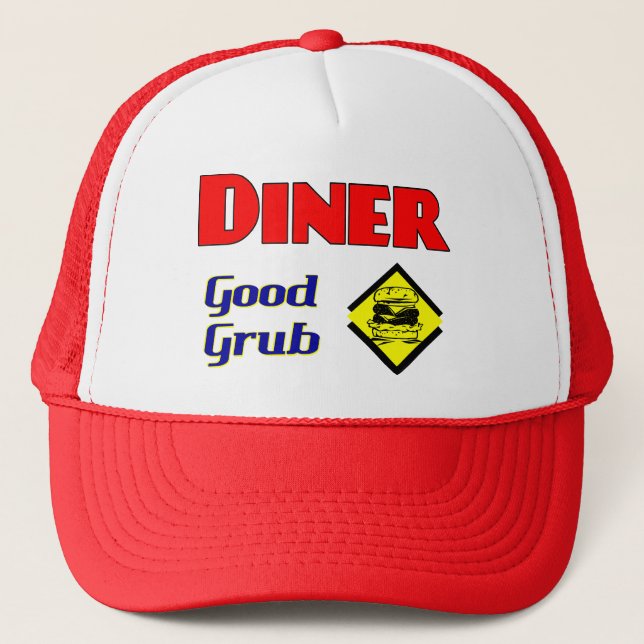 Casquette Diner Good Grub Hamburger Restaurant Art (Devant)