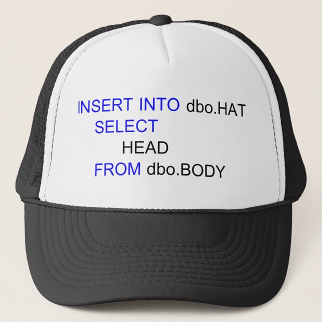 Casquette d'informaticiens de SQL (Devant)