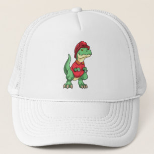 Casquette Dinosaure comme pompier avec casque d'incendie