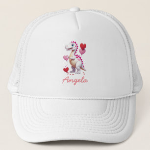 Casquette Dinosaure de la Saint Valentin blanc