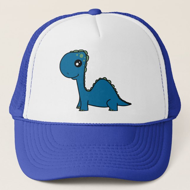 Casquette Dinosaure mignon de bébé bleu (Devant)