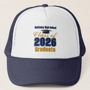Casquette Diplômé de la promotion 2026 bleu marine or person