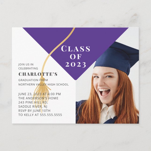 Casquette diplômé - Photo Invitation (Devant)