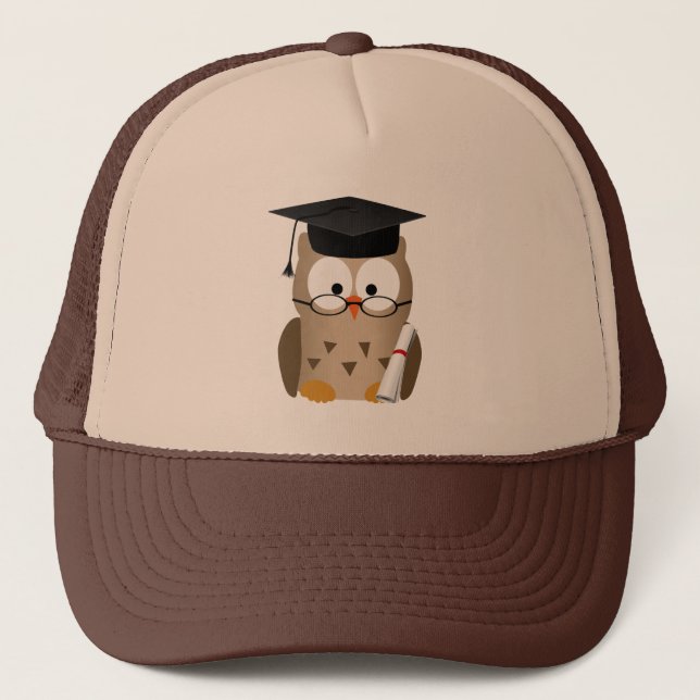 Casquette Diplômé sage mignon de hibou (Devant)