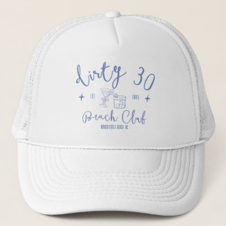 Casquette Dirty 30 Beach Club - Texte bleu