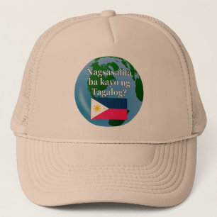 Casquette Do you speak Tagalog? in Tagalog. Flag & globe