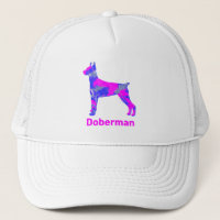 Doberman Pinscher Chien mignon rose Silhouette per