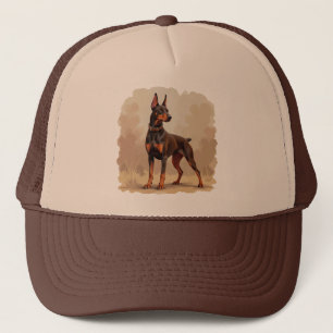 Casquette Dobermann Pinscher Chien Marron Rouille Rouge