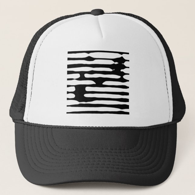 Casquette Dogecoin monochrome rayé abstrait (Devant)