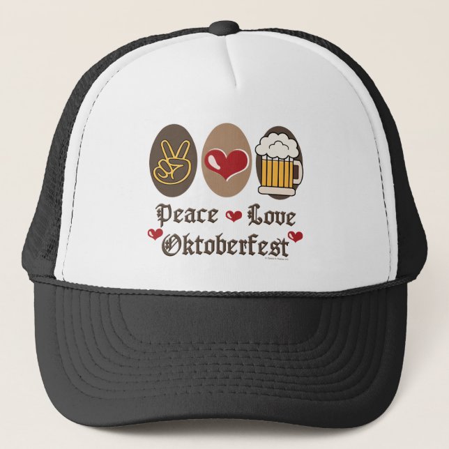 Casquette d'Oktoberfest d'amour de paix (Devant)