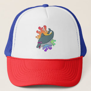 Casquette Dolphin at Swimming with Swimming goggles