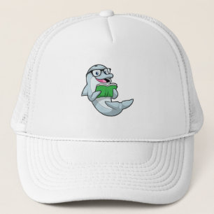 Casquette Dolphin Nerd avec lunettes et livre