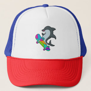 Casquette Dolpin comme patineur avec skateboard