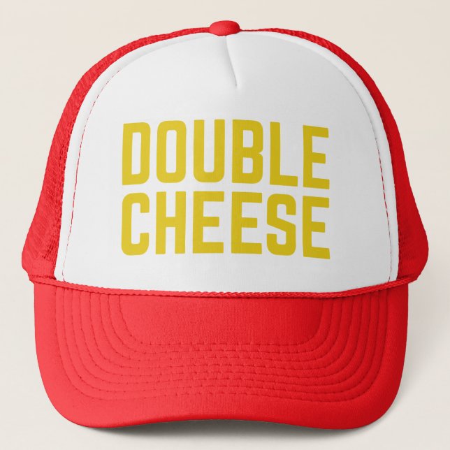 Casquette DOUBLE FROMAGE slogan amusant typographique camion (Devant)