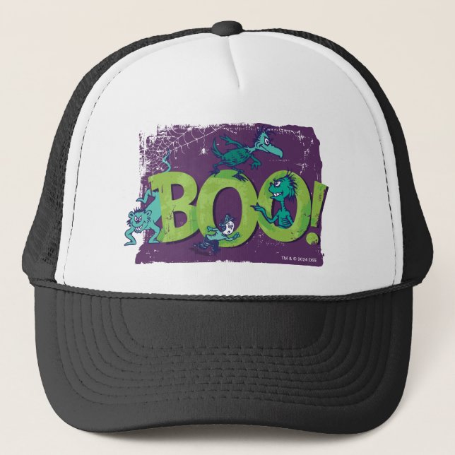 Casquette Dr Seuss | BOO ! Graphique d'Halloween (Devant)